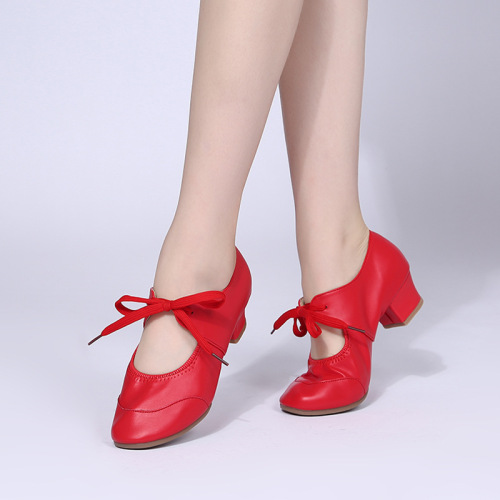 Cross-border New Latin Dance Square Dance Shoes Low-top Soft Sole Dance Shoes Women's Shallow Mouth Modern Dance Shoes 