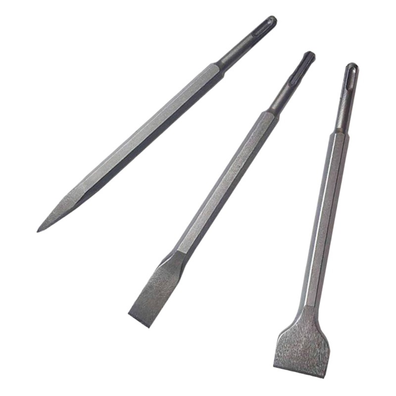 Transfronterizo SDS PLUS mango redondo de dos pozos de dos ranuras cincel traje puntiagudo plana en forma de U ensanchado cincel de impacto traje de perforación