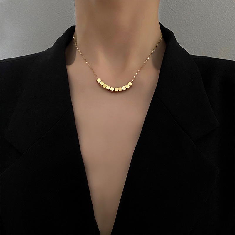 7g Weight Wholesale Simple Style Geometric Titanium Steel Necklace