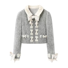 预售 2025冬季款女时尚气质千金风法式短款毛呢外套LF25D01SC176