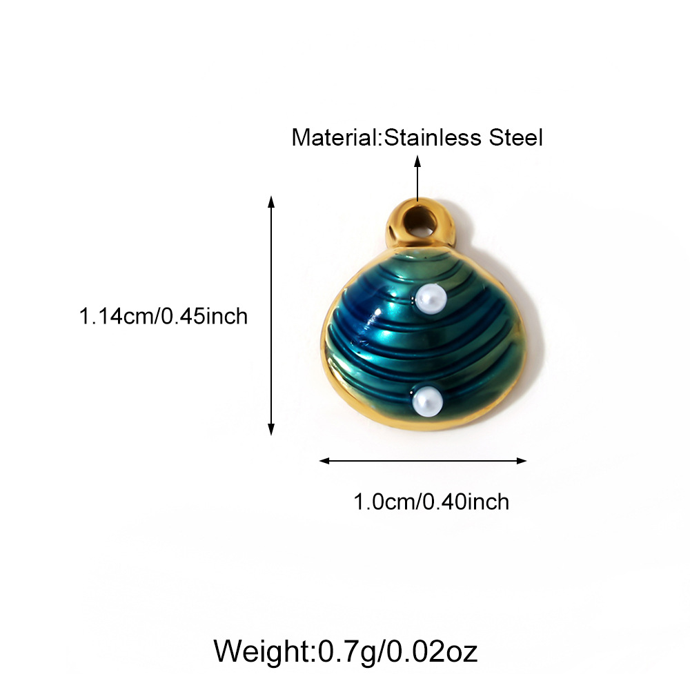 4g Weight Pendant Jewelry Making Type Charms Classification 1 Piece Quantity 304 Stainless Steel Material Shell Pattern All Seasons Season Polished Finish Plating Design Beach Style 1 Piece 304 Stainless Steel Shell Polished Pendant Charms 7