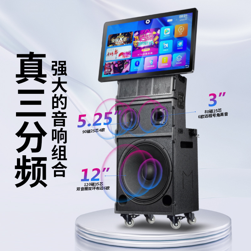 Opule pantalla grande al aire libre ksong baile cuadrado audio ksong máquina todo en uno altavoz móvil de alta potencia video al aire libre