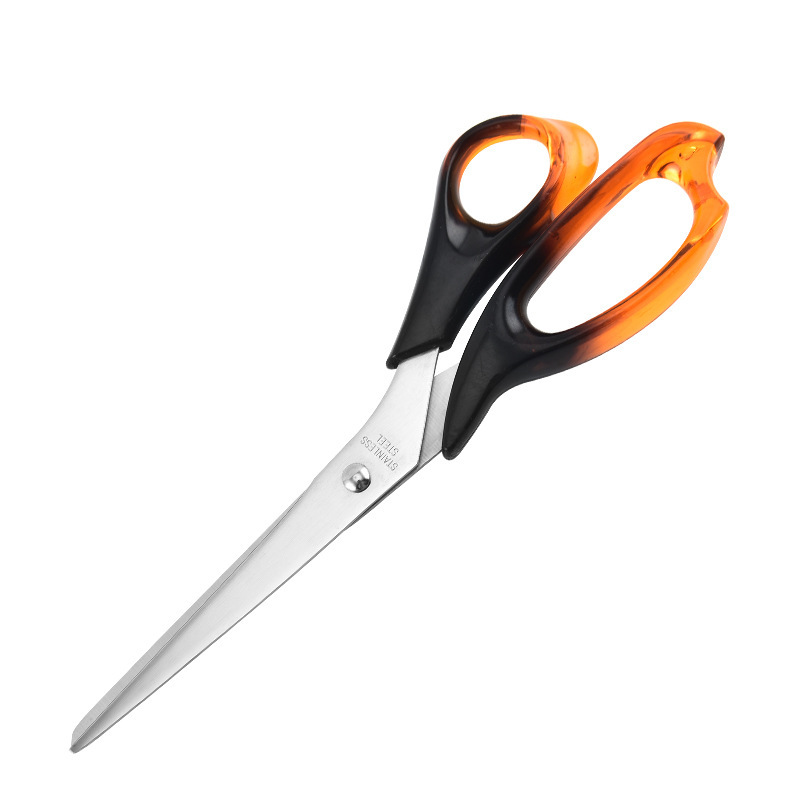 Acero inoxidable ámbar de dos colores tijeras de oficina multifuncional tijeras de corte tijeras de barbacoa domésticas comercio exterior al por mayor