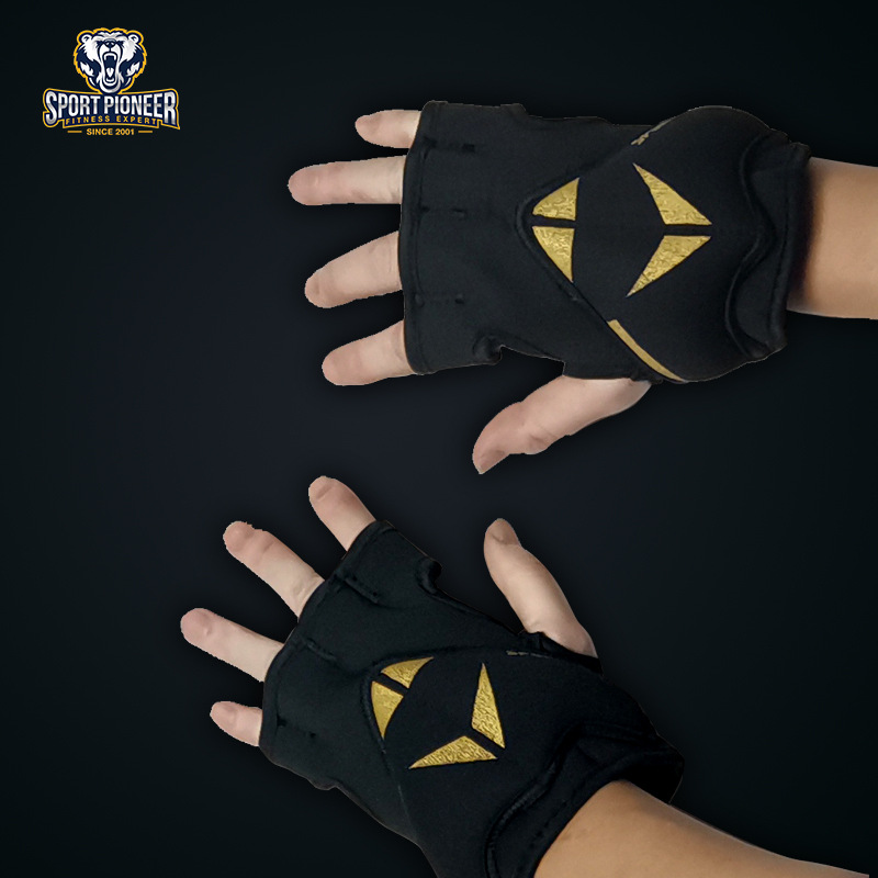 Nuevo 2 libras deportes peso-cojinete guantes pesados fuerte muñeca boxeo corriendo medio dedo guantes