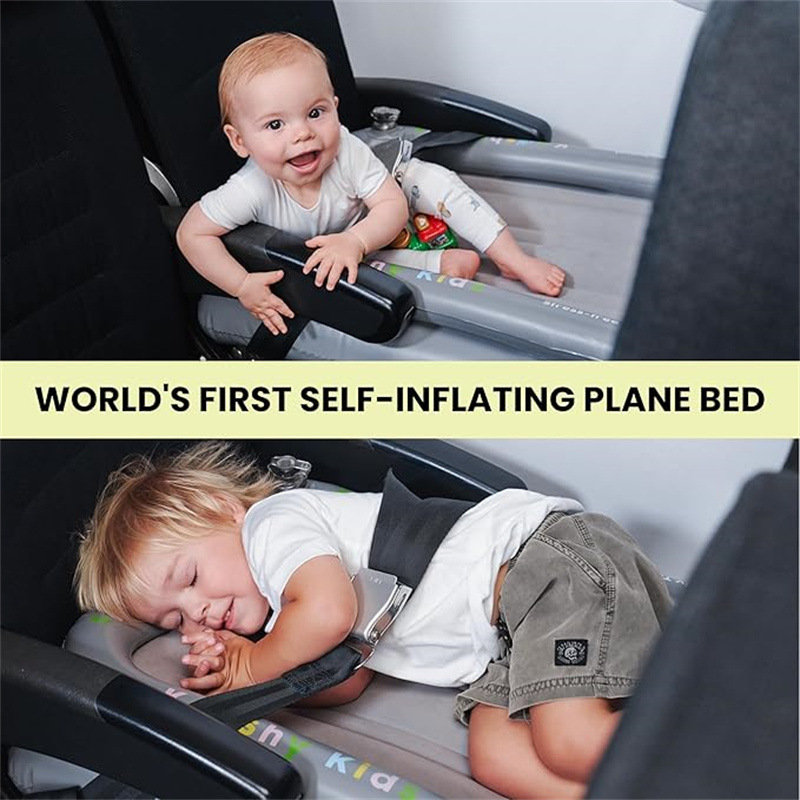 Portable Car Inflatable Bed for Children, Suitable for Airplane and High-Speed Rail Travel, with Velvet Safety Protection, a Baby Sleeping Essential