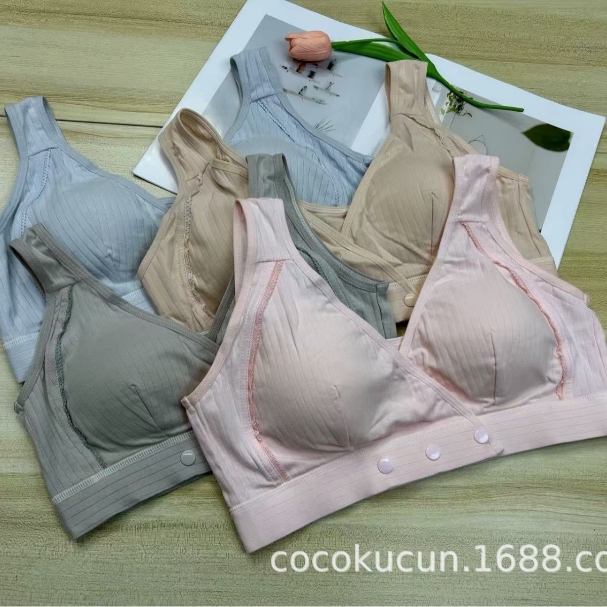 B0556 inventario de algodón de alta calidad botón frontal belleza espalda sujetador deportivo de tamaño grande ropa interior de la madre para mujeres reunidas anti-caída delgada