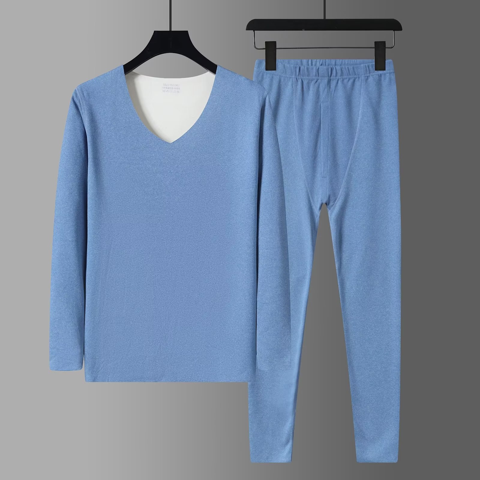 German velvet long sleeve seamless warm underwear men's autumn clothing autumn pants autumn and winter new solid color bottoming shirt suit