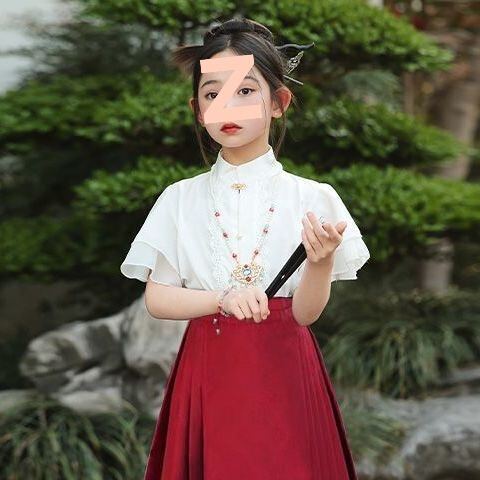 馬面スカート親子着用母娘スーツ 2025 新しいハイエンド漢服女の子国民風子供古代スタイル唐スーツ夏|undefined