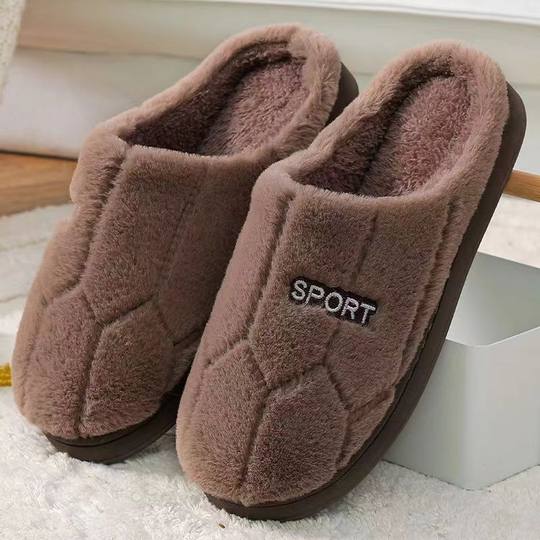 Cotton Slippers Men's Autumn Indoor Home and Home Lovers Thick Bottom Warm Moon Non-slip fleece-lined Slippers for Women in Winter