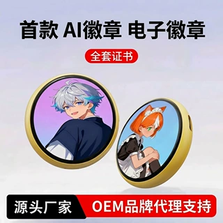 Beambox动漫周边二次元吃谷吧唧电子徽章1.53寸蓝牙智能电子相册