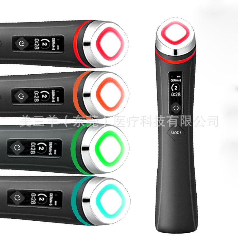 Cross-border new product 5 color light beauty guide EMS micro-current electronic beauty instrument red and blue face massage instrument