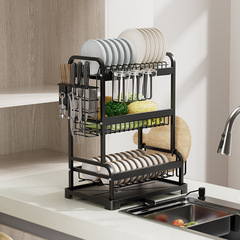 Kitchen bowl shelf drain rack bowl cabinet storage rack household countertop multi-functional bowl plate bowl chopsticks bowl dish storage rack box