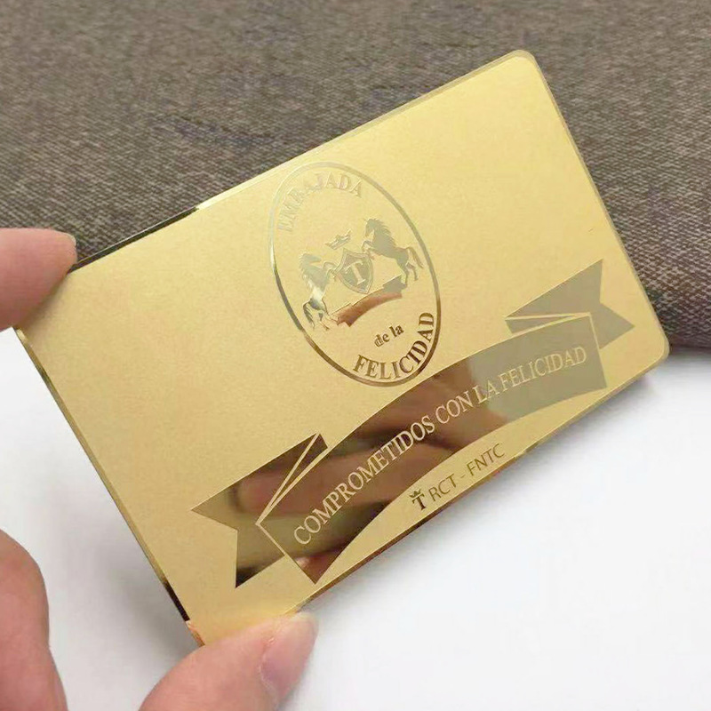定制不锈钢生意名片镜面腐蚀凹下不印个人信息金卡可批发商务礼品