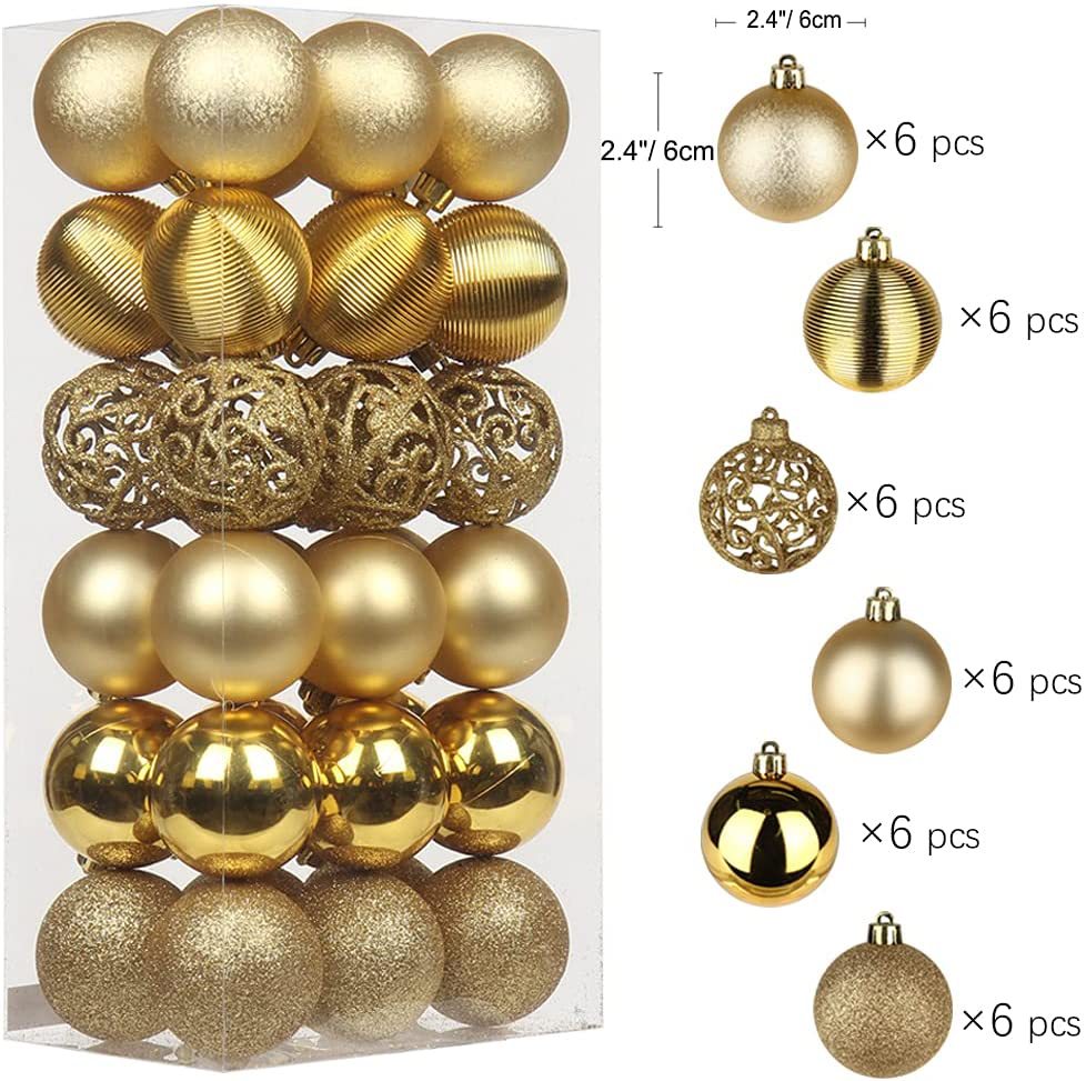 Amazon para Navidad Bolas de Navidad 36 árboles de Navidad Fiestas de Navidad Bolas de Navidad