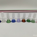 跨境现货高硼硅玻璃小斗 玻璃烟枪配件烟斗漏斗14塞19公水烟壶