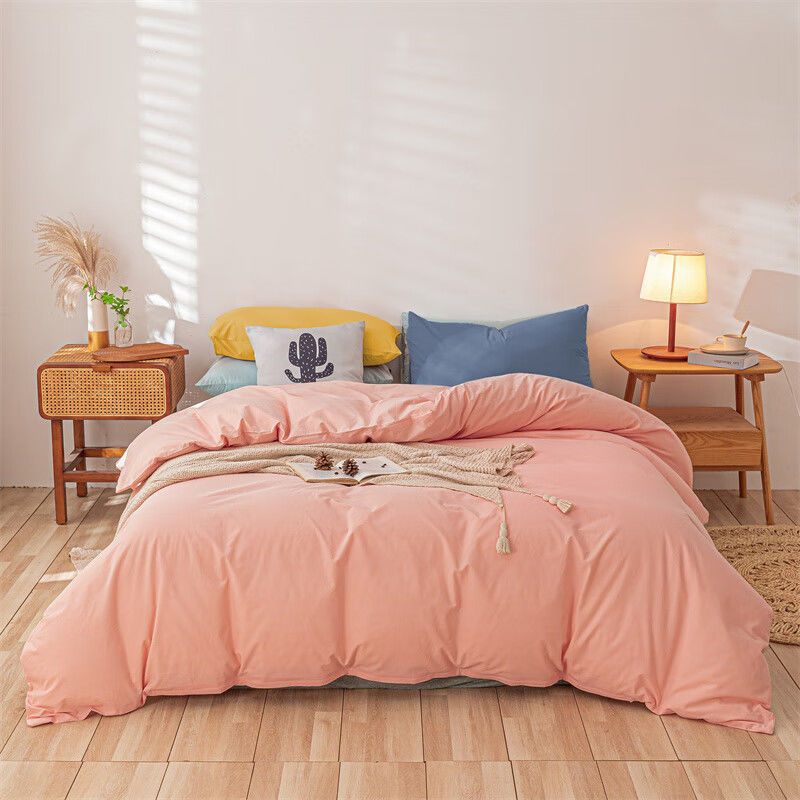 Cama de algodón lavado de algodón de clase A juego de cuatro piezas sábanas de edredón de algodón individual