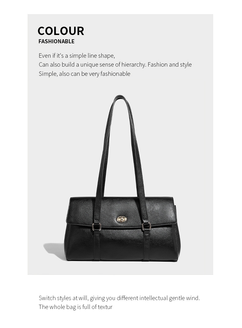 Grote capaciteit enkele schouder oksel met high-end gevoel, kralenhanger voor woon-werkverkeer, modieuze en veelzijdige handheld_voghion.com