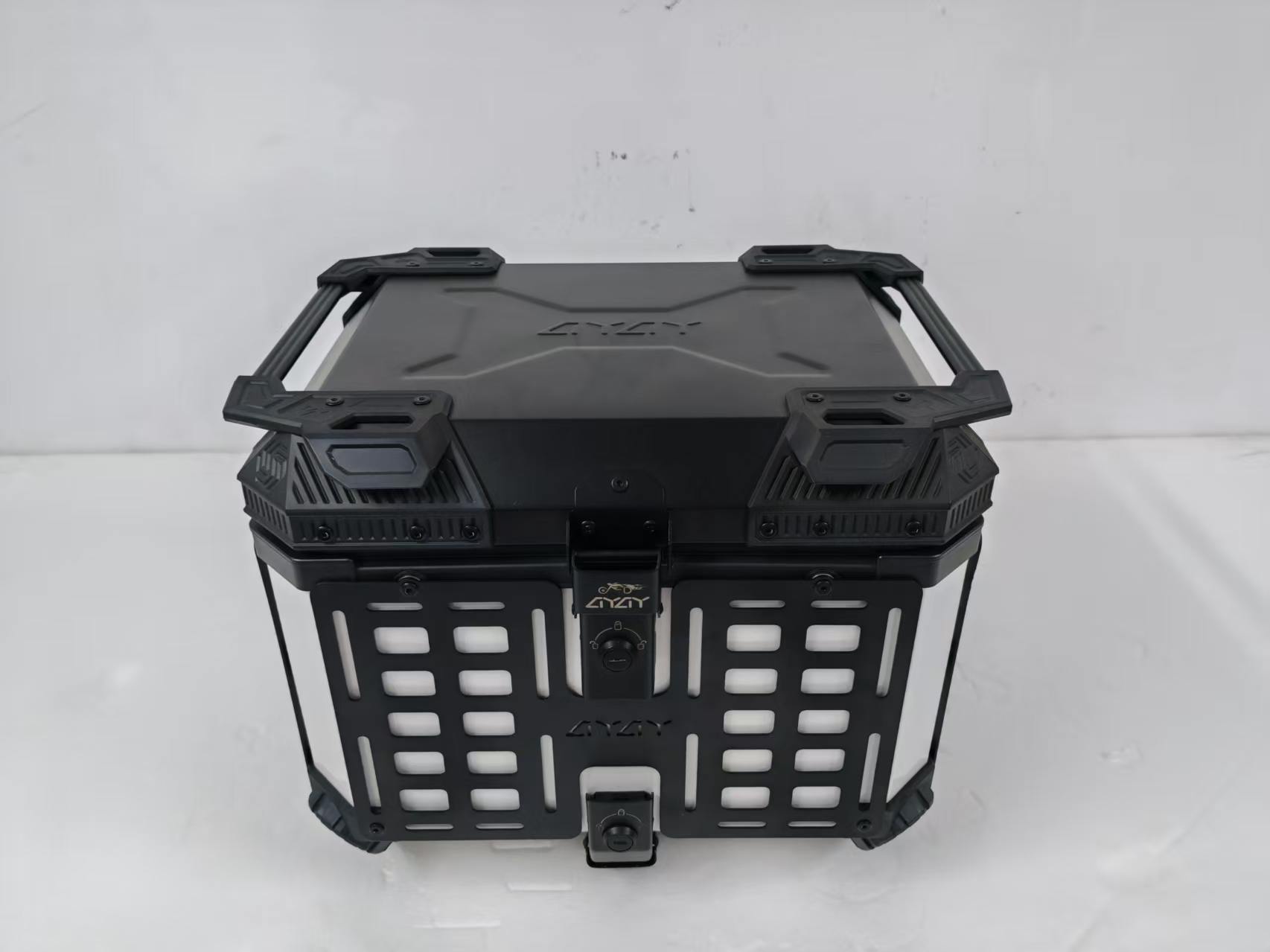 45L aluminum alloy tail box, non-expanding, white model, motorcycle trunk
