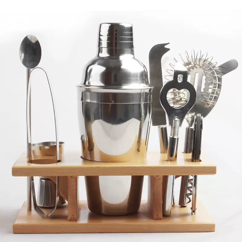 九件套调酒器套装 鸡尾酒调酒器 酒吧用具 不锈钢调酒器