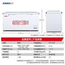 星星冰柜515-520大容量商用冷藏冷冻一级能效单温大型节能冷柜