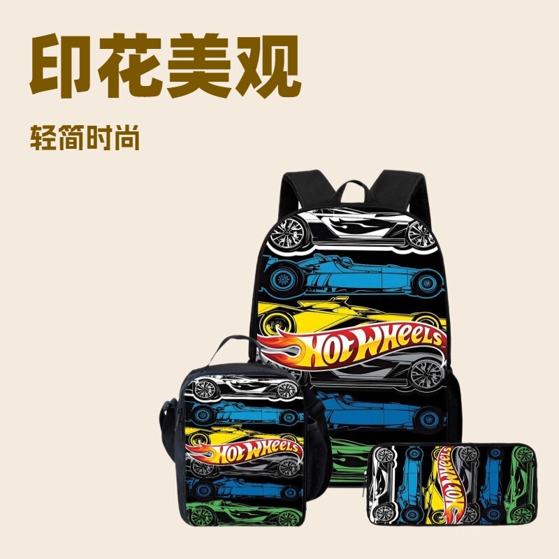 Hot Wheels Race Large-Capacity Backpack for Primary School Students and Kindergarten Children with Spine Protection Hot Wheels Race Large-Capacity Backpack for Primary School Students and Kindergarten Children with Spine Protection