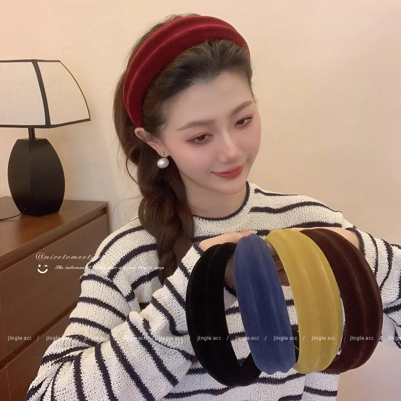 早秋丝绒宽边发箍女2025新款高颅顶压发头箍洗脸专用发卡发捆头饰|undefined