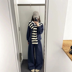 【抖音天猫质量】黑色带披肩长袖卫衣女秋冬套装宽松休闲两件三件