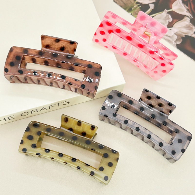 Gran estilo coreano horquilla transparente electrochapado AB color agarre de moda temperamento espalda Cabeza pelo agarre tiburón clip accesorios para el cabello