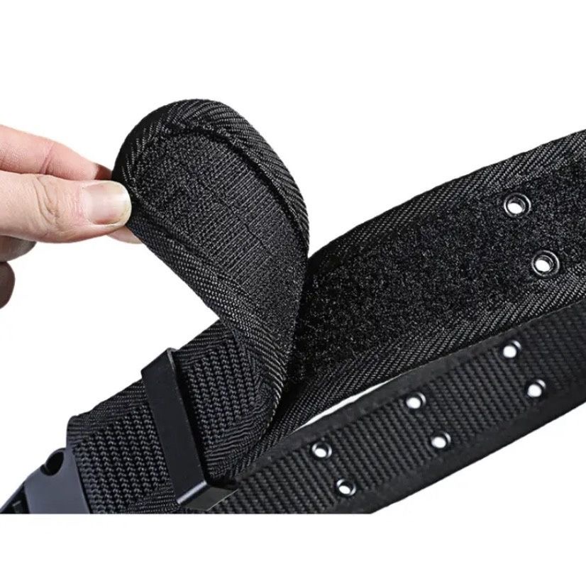 Uniforme de seguridad laboral, cinturón exterior tejido, propiedad negra de entrenamiento al aire libre, servicio táctico, armamento resistente al desgaste, cinturón ancho
