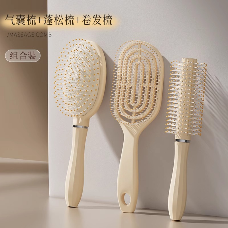 ふわふわ頭蓋ガスバッグマッサージヘアコーム、広歯子供用コーム、学生寮専用女性用家庭用カーリングエアクッションコーム|undefined