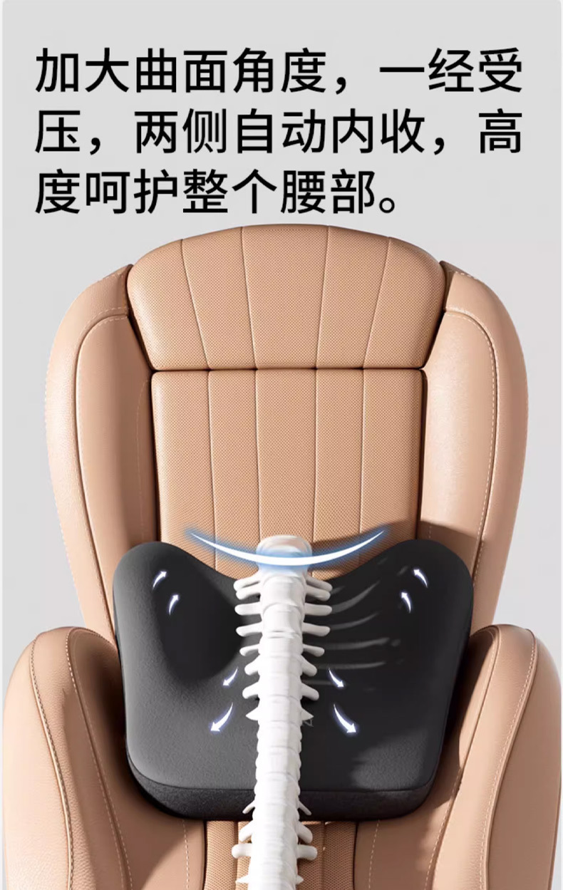 Customized Car Headrest, Memory Foam Neck Pillow, Lumbar Support, Long-Lasting Support, Lumbar Cushion, Lumbar Support, Car Seat Lumbar Cushion Logo