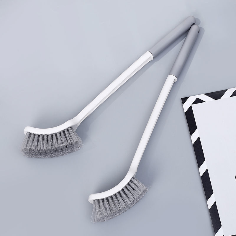 Soft-bristled long-handled toilet brush for home use without dead…