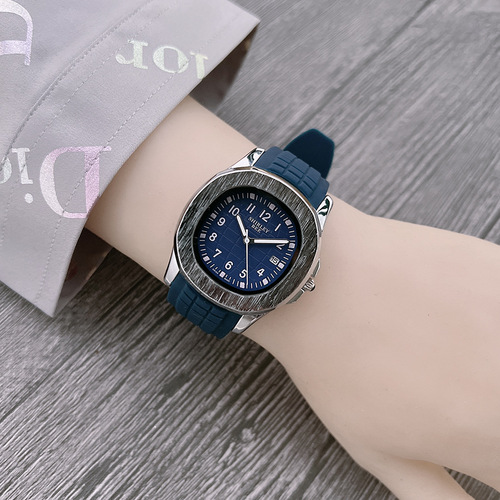 Cross-border best-selling men's blue rubber strap watch, foreign trade square parrot bomb series watch, business sports watch