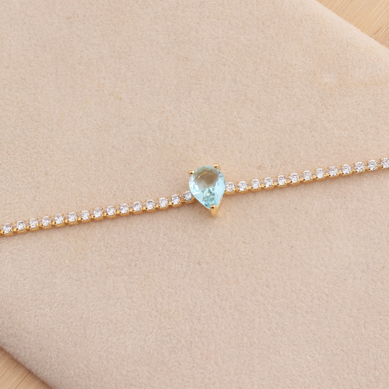 Simple Style Water Droplets Copper Choker Metal Zircon Copper Necklaces