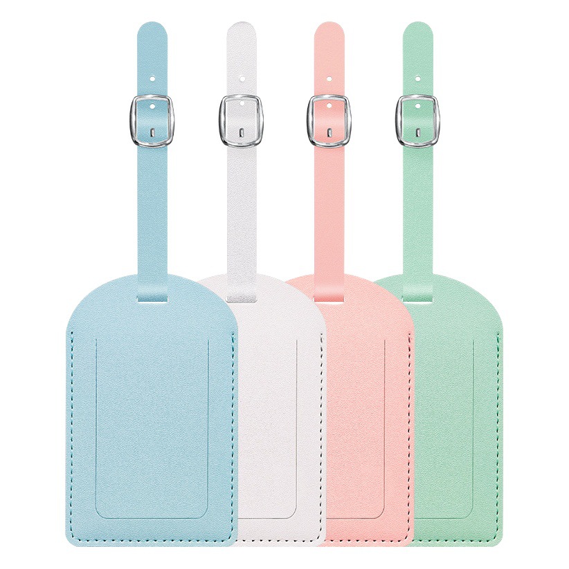Fashion simple thickened PU Li brand luggage anti-lost lightweight consignment tag solid color luggage tag printed logo