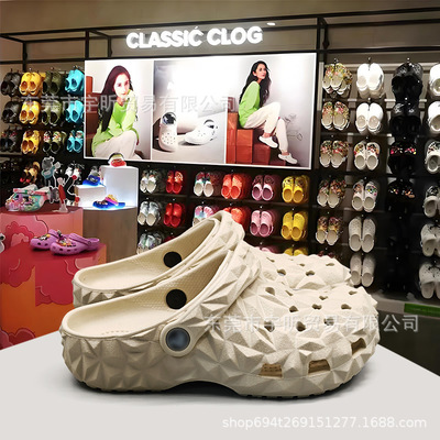 Детские тапочки в стиле Crocs для мальчиков, босоножки, женские тапочки, подходят для носки на улице, закрытый носок