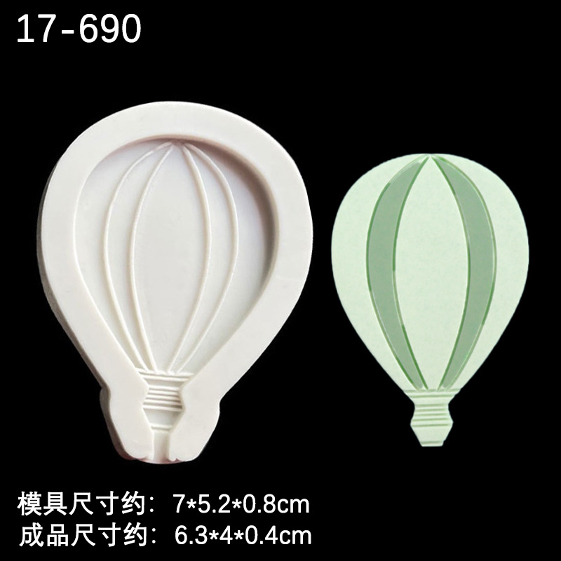 Nube globo de aire caliente Tarjeta de inserción molde de silicona decoración para hornear creativa Fondant molde de chocolate en stock al por mayor