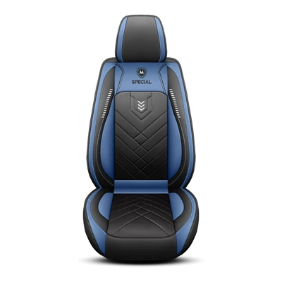 Seat Cushion, Full Leather Surround, Factory – Universal seat cover - single-seat-blackblue-color
