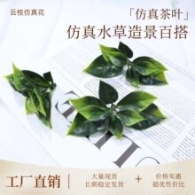 厂家批发仿真绿植茶叶水草配件塑胶水草装饰假花盆栽配件