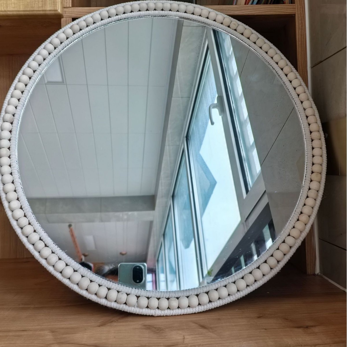 Nuevo espejo de pared tejido a mano, espejo de tocador, decoración del hogar, decoración de sala de estar y dormitorio, espejo de maquillaje, espejo decorativo, espejo para colgar en la pared.