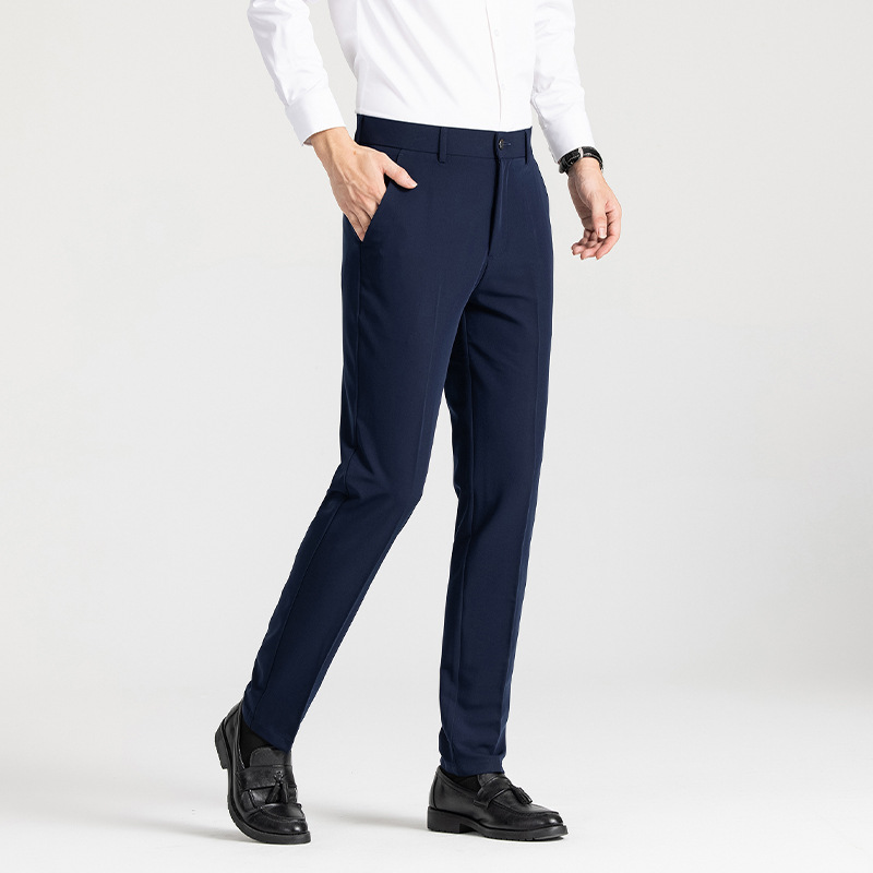 Pantalones para hombres delgados pantalones casuales de primavera y otoño pantalones rectos pantalones negros sueltos pantalones de traje para hombres