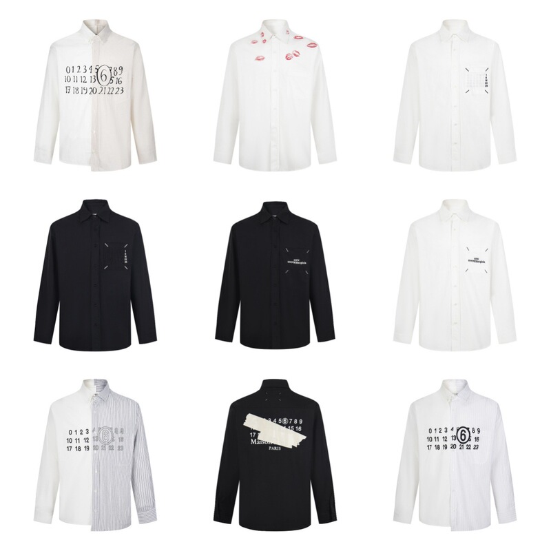 Trendy Brand Maison Margiela Mm6 Loose Letter Print Long-Sleeve Shirt for Men and Women Export