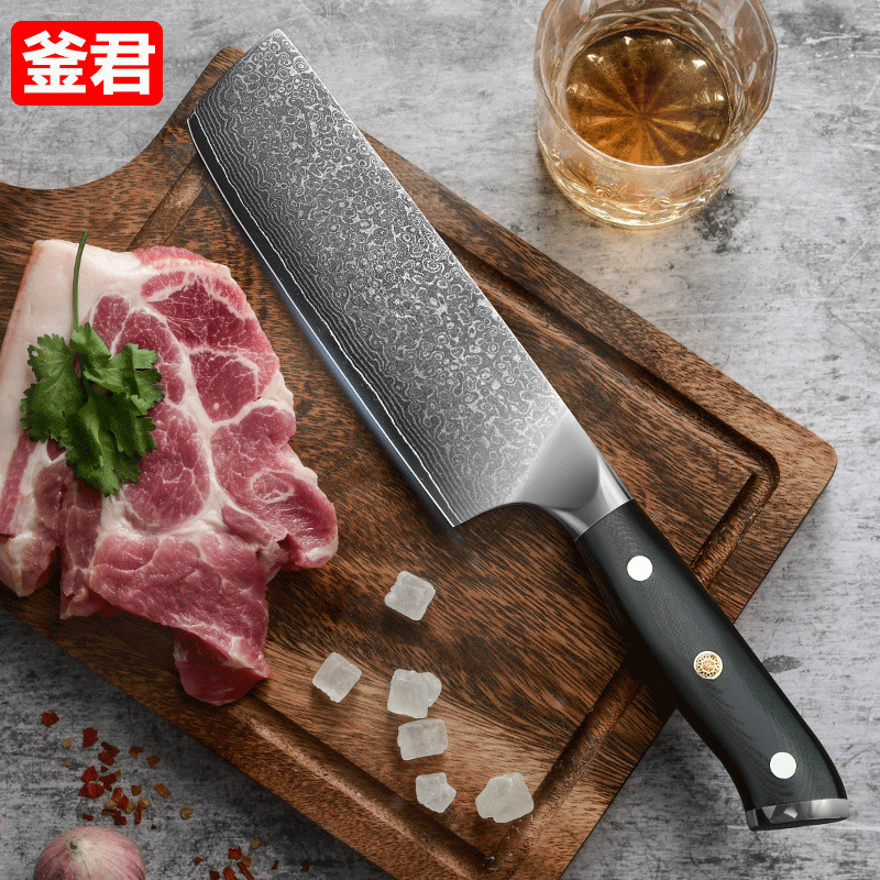 Cuchillo de cocina cuchillo de corte de carne caja de regalo cuchillo de acero de Damasco afilado cuchillo de corte doméstico estilo japonés chef 10 acero inoxidable