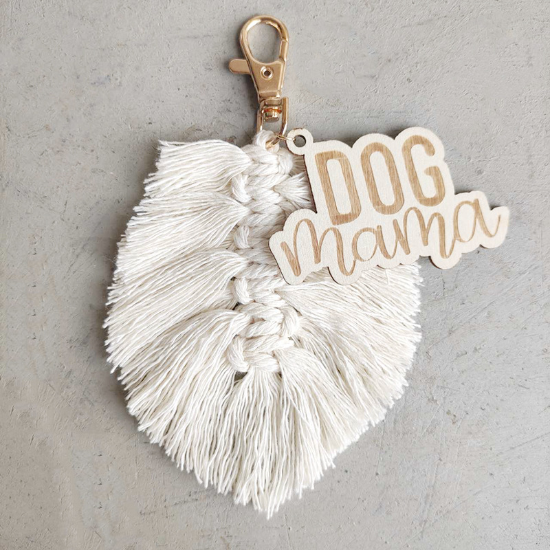 Mama Letter Tassel Cotton Thread Braid Mother's Day Bag Pendant Keychain display picture 7