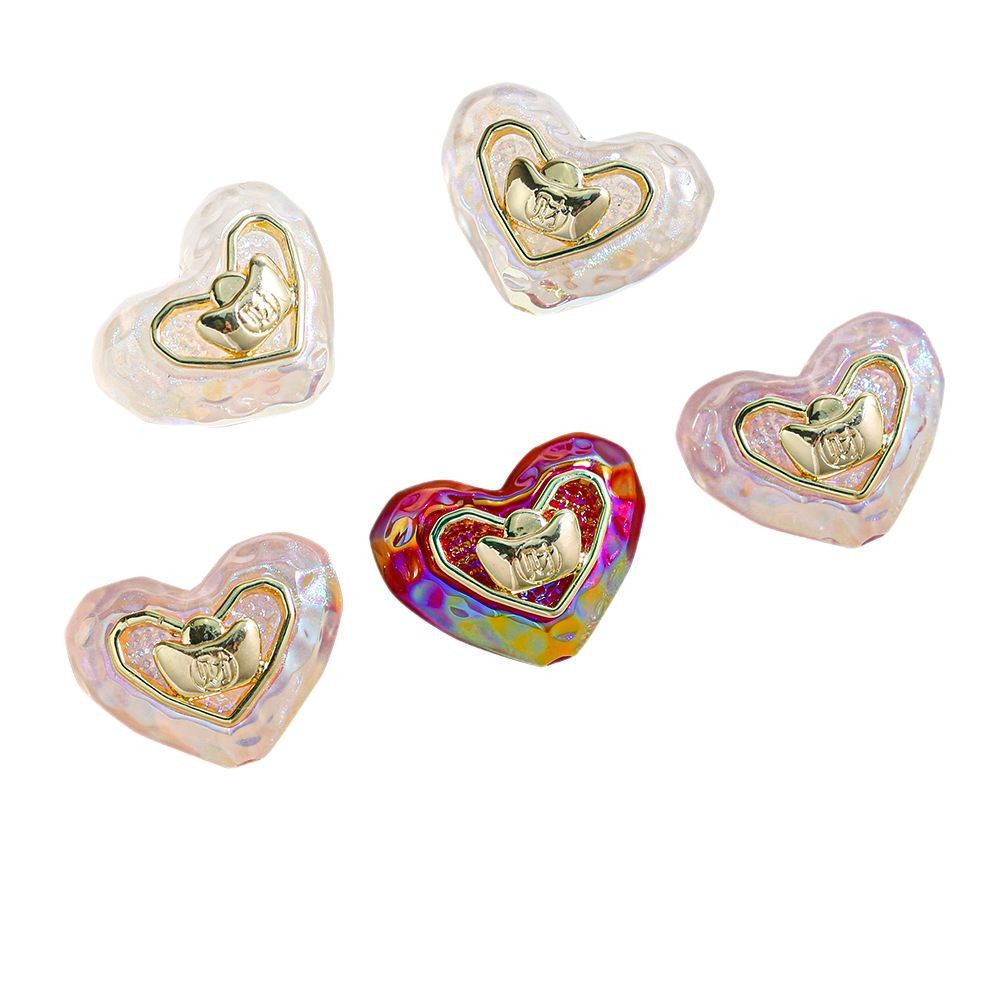 Heidi amor casero brillo fino perlas de aleación yuanbao joyas accesorios en forma de corazón collar de cadena de teléfonos móviles fabricantes al por mayor