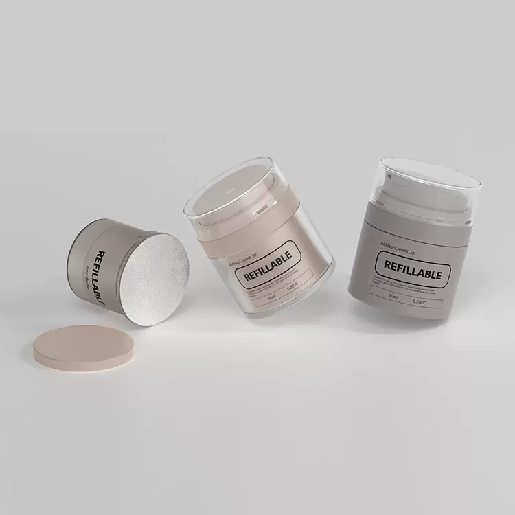 现货15ml30ml50mlAS替换真空膏霜瓶分装瓶双层眼霜面霜 按压分装