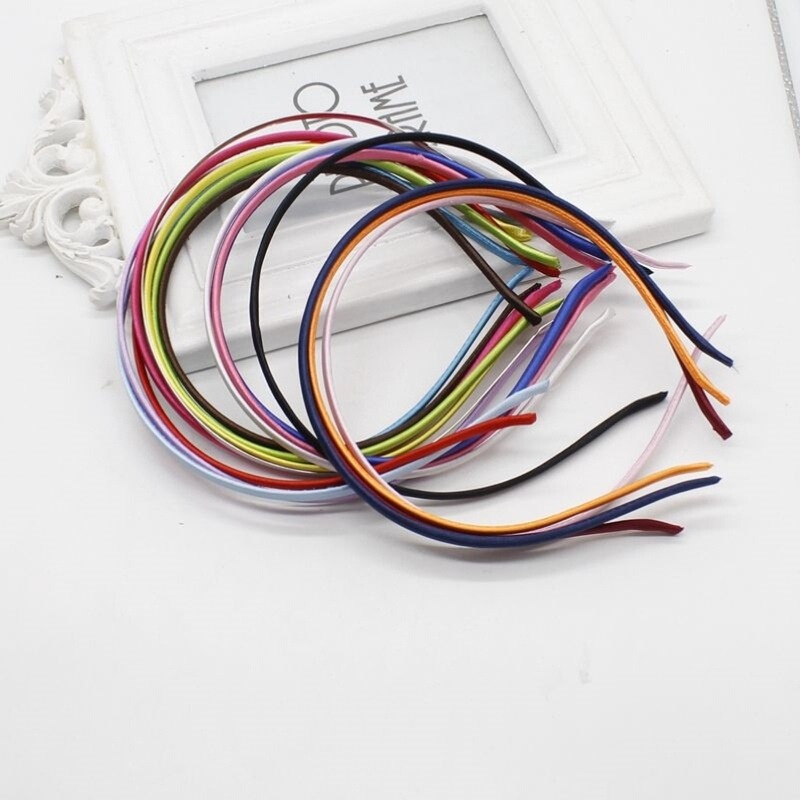 5mm Colorful Cloth Stainless Steel Metal Hair Hoop Thin Headband Handmade DIY Plain Ring Accessories Material Bow Hair Accessories