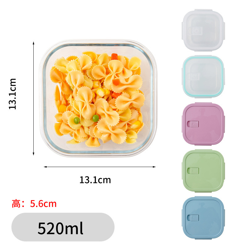 Caja de almuerzo doméstica de venta en caliente transfronteriza Caja de almuerzo de vidrio Caja de almuerzo de calentamiento de microondas Caja de almuerzo de aislamiento