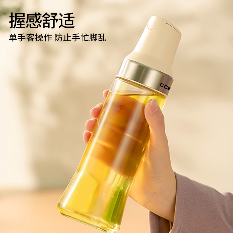 Oil pot leak-proof container glass oil bottle household kitchen soy sauce and vinegar bottle edible oil storage tank gravity-opening oil bottle