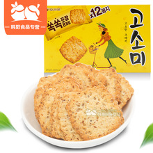 年貨韓國進口食品零食好麗友高笑美薄脆芝麻餅干216g大盒香脆薄餅